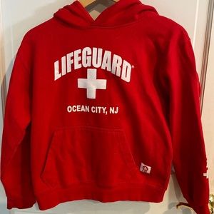 Kids lifeguard beach sweatshirt ocean city New Jersey large 14/16 unisex